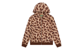 Faux Fur Giraffe Print Hoodie "Brown" DT547