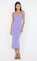 KARINA TUCK MIDI DRESS - GRAPE