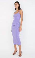 KARINA TUCK MIDI DRESS - GRAPE