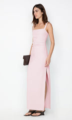 LEORA TUCK MAXI DRESS - POWDER PINK