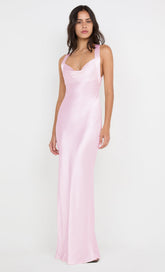 GIA HALTER MAXI DRESS - POWDER PINK