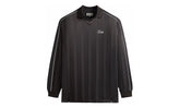 Pinstripe Tricot Panelled Top "Polo Carbon" KITH16