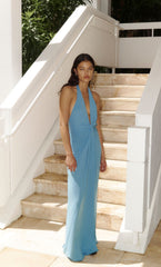 TILLIE DRAPE MAXI DRESS - DEEP SEAFOAM