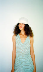 ALGARVE ASYM MINI DRESS - MINT SLICE STRIPE