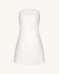3D Vine Floral Strapless Mini Dress - White