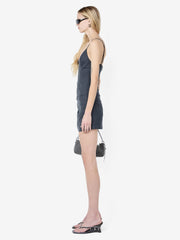ELLIS DRAPE MINI DRESS - CHARCOAL