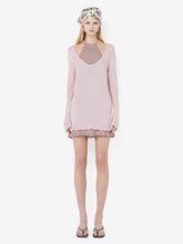 AUGUSTIN LAYERED MINI DRESS - MAUVE/MAUVE SMOKE