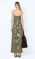 CAMELIA MAXI DRESS - OLIVE GARDENIA FLORAL