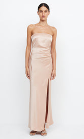 THE DREAMER STRAPLESS DRESS - ROSE GOLD