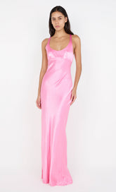 MAXINA CROSSOVER DRESS - CANDY PINK