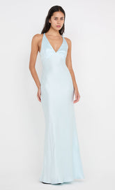 THE DREAMER V NECK DRESS - ARCTIC BLUE