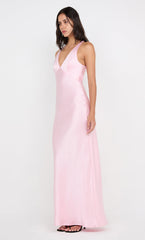 THE DREAMER V NECK DRESS - POWDER PINK