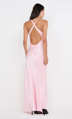 THE DREAMER V NECK DRESS - POWDER PINK