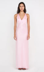 THE DREAMER V NECK DRESS - POWDER PINK