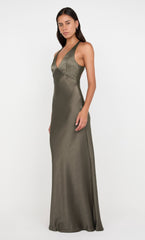THE DREAMER V NECK DRESS - DK WILLOW