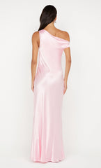 SOL ASYM DRESS - POWDER PINK