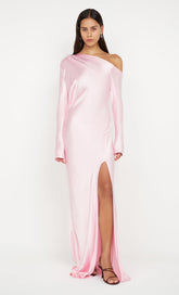 SIENA ASYM MAXI DRESS - POWDER PINK