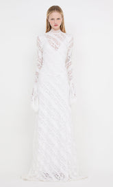 HENRIETTA LONG SLEEVE GOWN - WHITE