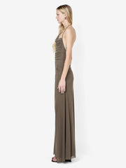 BRENNA PINTUCK MAXI DRESS - KHAKI