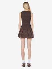 MARCELINE MINI DRESS - DARK CHOCOLATE