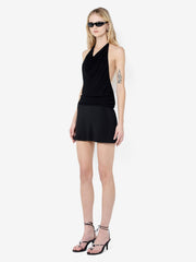 ELOISE HALTER MINI DRESS - BLACK