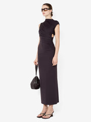 SOLENNE TWIST MAXI DRESS - DARK CHOCOLATE