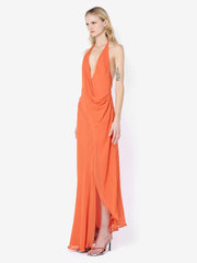 SABRINA DRAPE MAXI DRESS - PERSIMMON