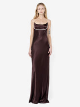 MARCY COWL NECK MAXI DRESS - DARK CHOC/SNOW