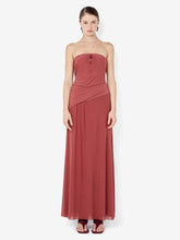 ISIDORE STRAPLESS MAXI DRESS - GARNET