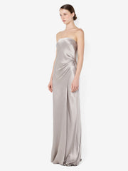FLORENCE STRAPLESS MAXI DRESS - SILVER