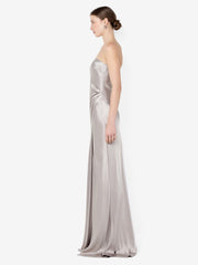FLORENCE STRAPLESS MAXI DRESS - SILVER