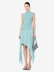 NICO ASYM MIDI DRESS - AQUA HAZE