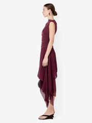 NICO ASYM MIDI DRESS - BLACKBERRY