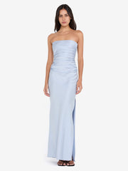 ETERNITY STRAPLESS MAXI DRESS - DUSTY BLUE