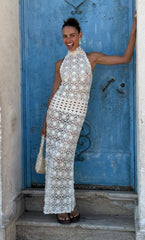ANIA HALTER MAXI DRESS - IVORY