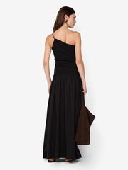 SABRINE ASYM MAXI DRESS - BLACK