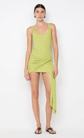 LANA DRAPE MINI DRESS - LIME