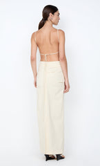 ALLIRA TUCK MAXI DRESS - VANILLA