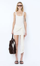 LANA DRAPE MINI DRESS - IVORY