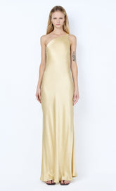 GIA ASYM MAXI DRESS - WHEAT