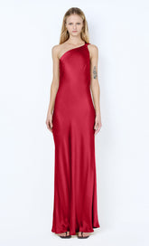 GIA ASYM MAXI DRESS - CHERRY