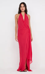 SONEVA WRAP DRESS - STRAWBERRY