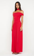DEIJA OFFSHOULDER MAXI DRESS - STRAWBERRY