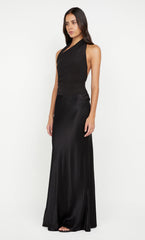 IDA HALTER MAXI DRESS - BLACK