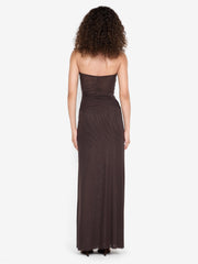 IDA STRAPLESS DRESS - MILK CHOCOLATE