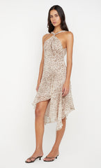 FELINE MIDI DRESS - FADED LEOPARD