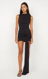 DOMENIC ASYM MINI DRESS - BLACK