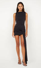 DOMENIC ASYM MINI DRESS - BLACK
