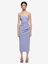KARINA TUCK MIDI DRESS - PERIWINKLE