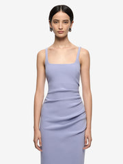 KARINA TUCK MIDI DRESS - PERIWINKLE